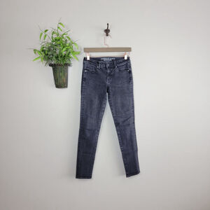 American Eagle Skinny Jegging Jeans Black Wash AEO Denim X Super Stretch AE 4